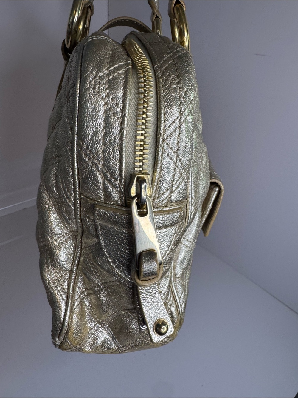 #359 Marc Jacobs Venetia Made in Italy Quilted Leather Satchel - Picture 10 of 16